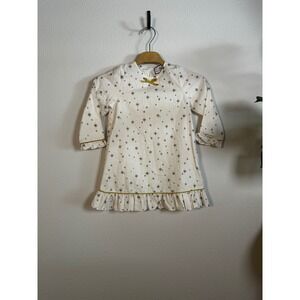 Petite Plume Kids White Star Print Dress Nightgown Size 3